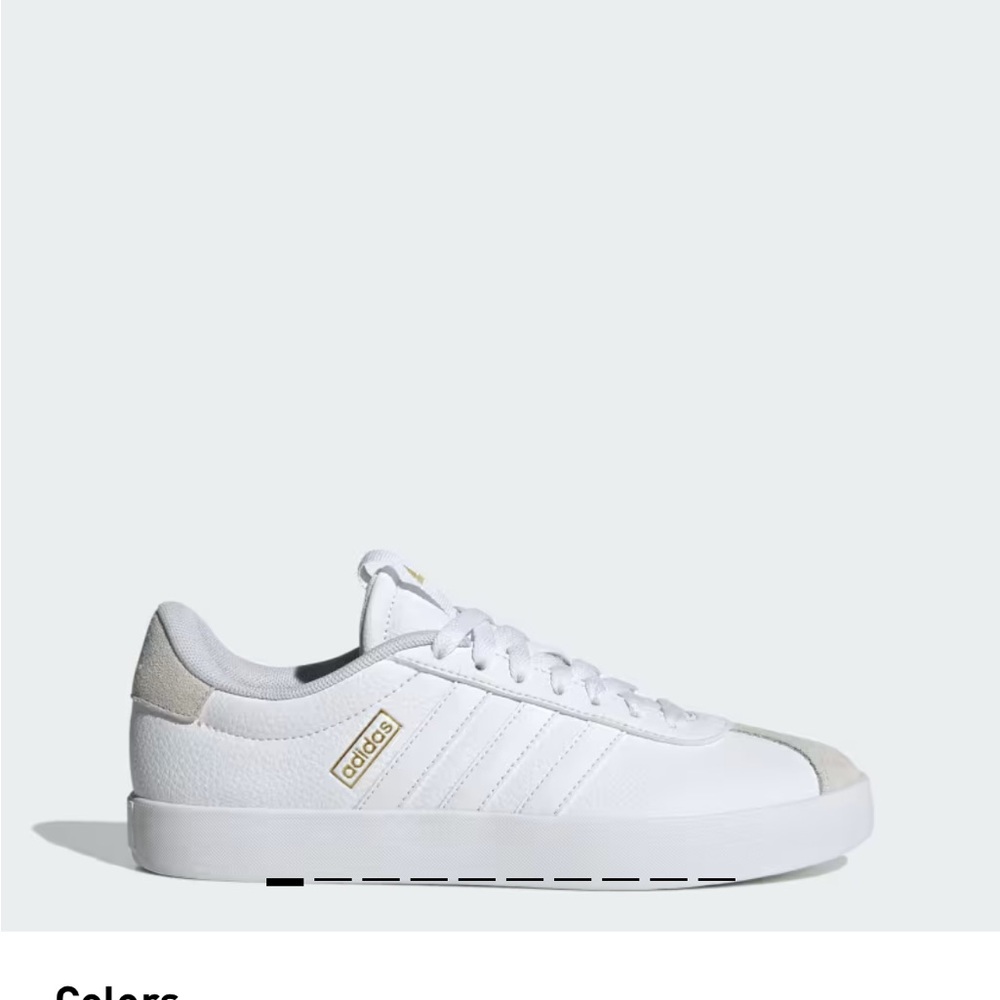 Adidas White and Beige Court Sneakers